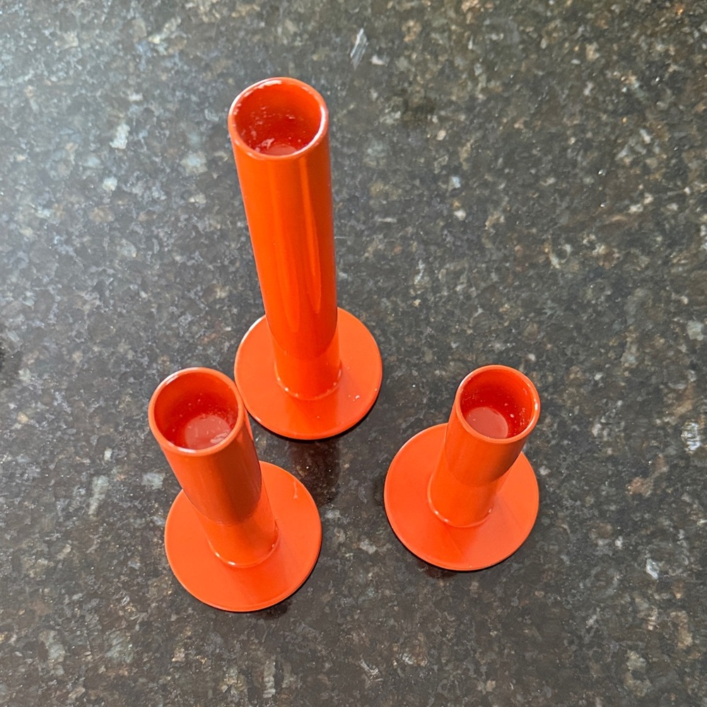 Ikea TUVKORNELL Orange Metal Candle Holders - Picture 2 of 3